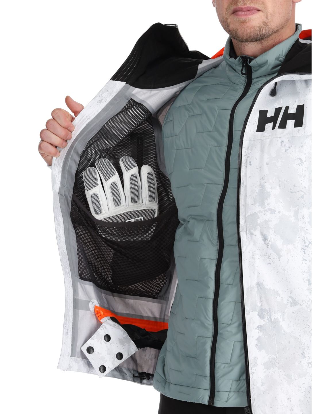 Helly Hansen, Sogn Shell 2.0 guscio uomo Grey Fog Snow Camo AOP bianco, grigio 