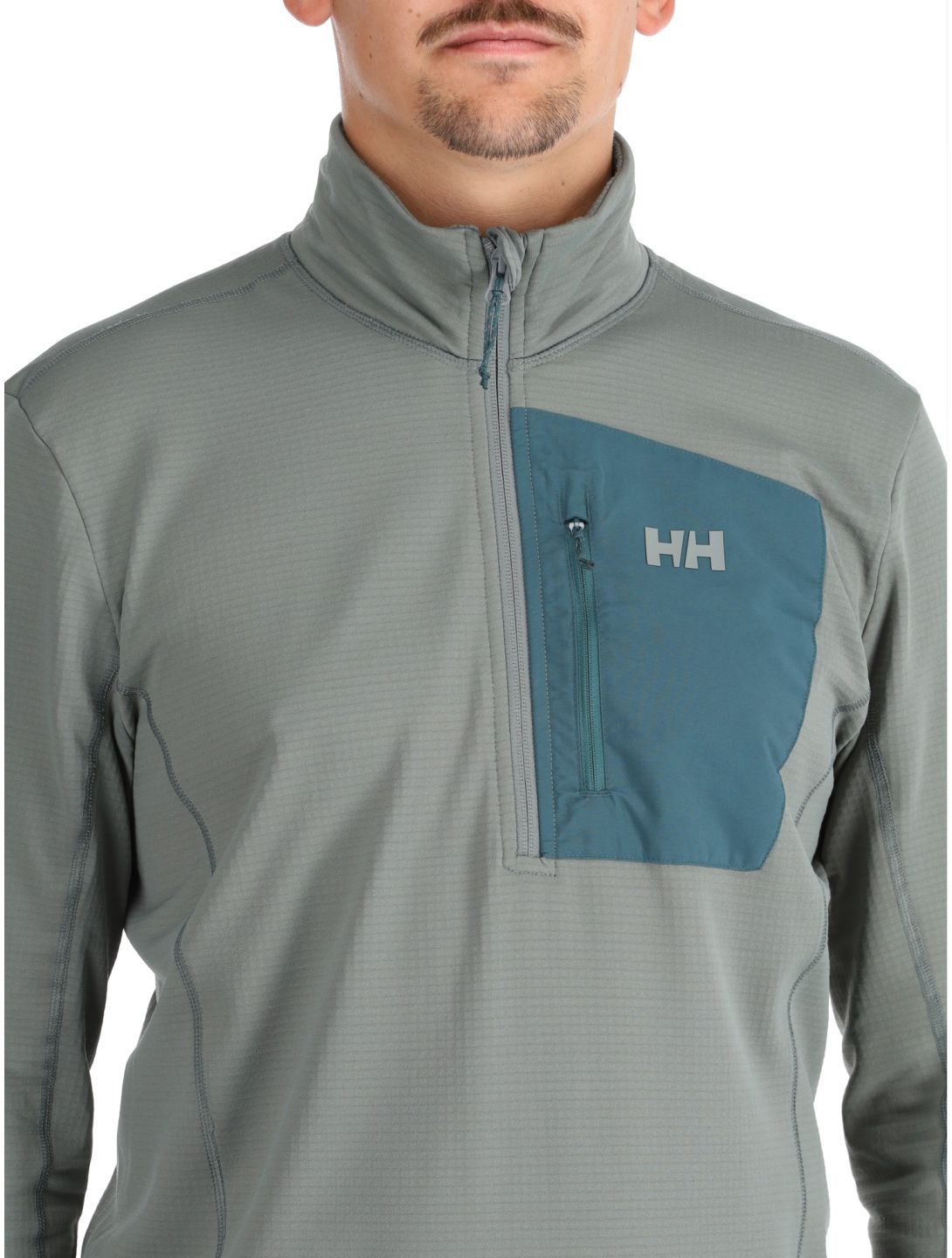 Helly Hansen, Versalite 1/2 Zip maglione uomo Grey Cactus grigio, verde 