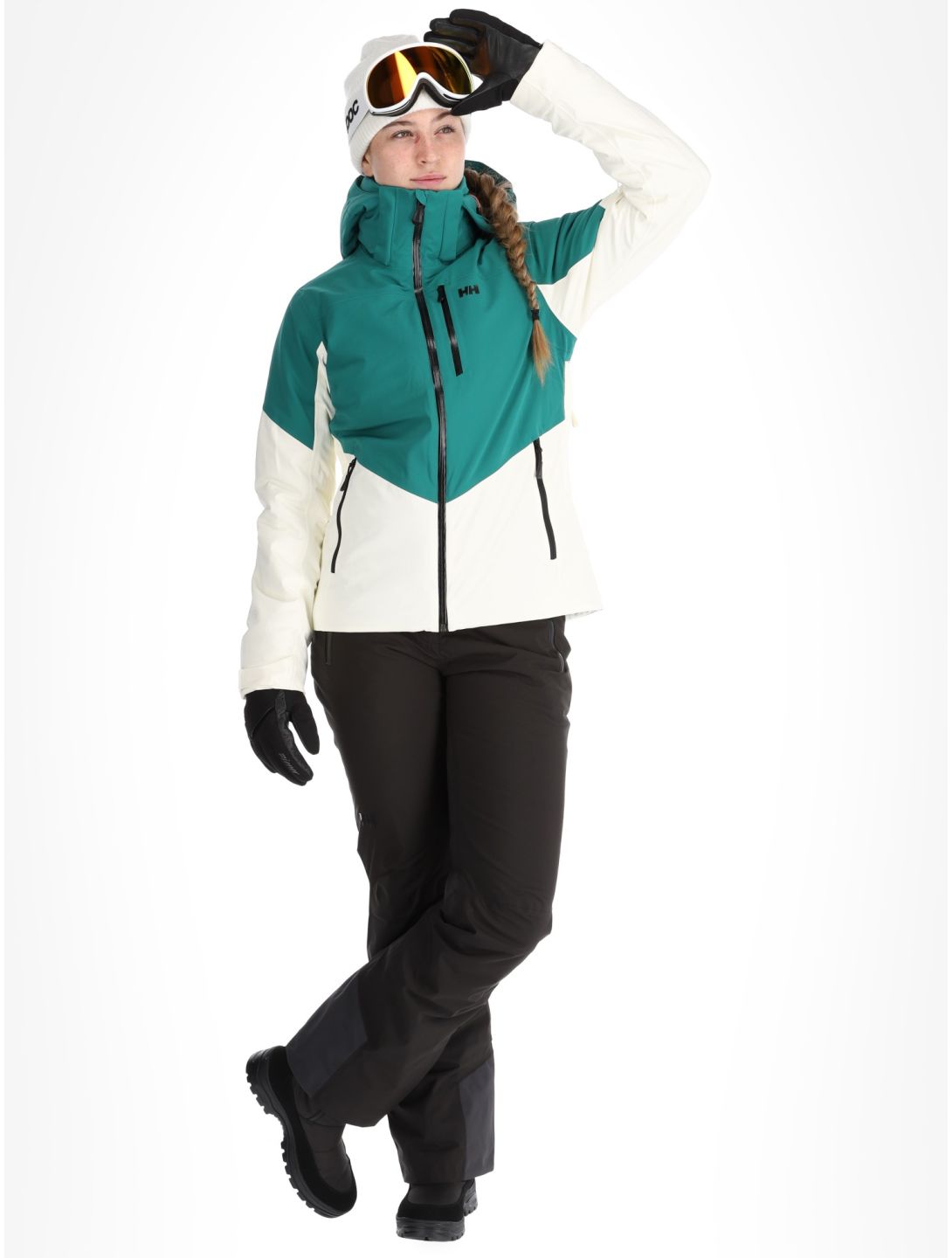 Helly Hansen, W Alphelia giacca sci donna Emerald Snow bianco, verde 