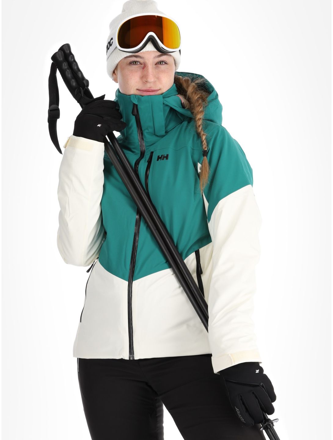 Helly Hansen, W Alphelia giacca sci donna Emerald Snow bianco, verde 