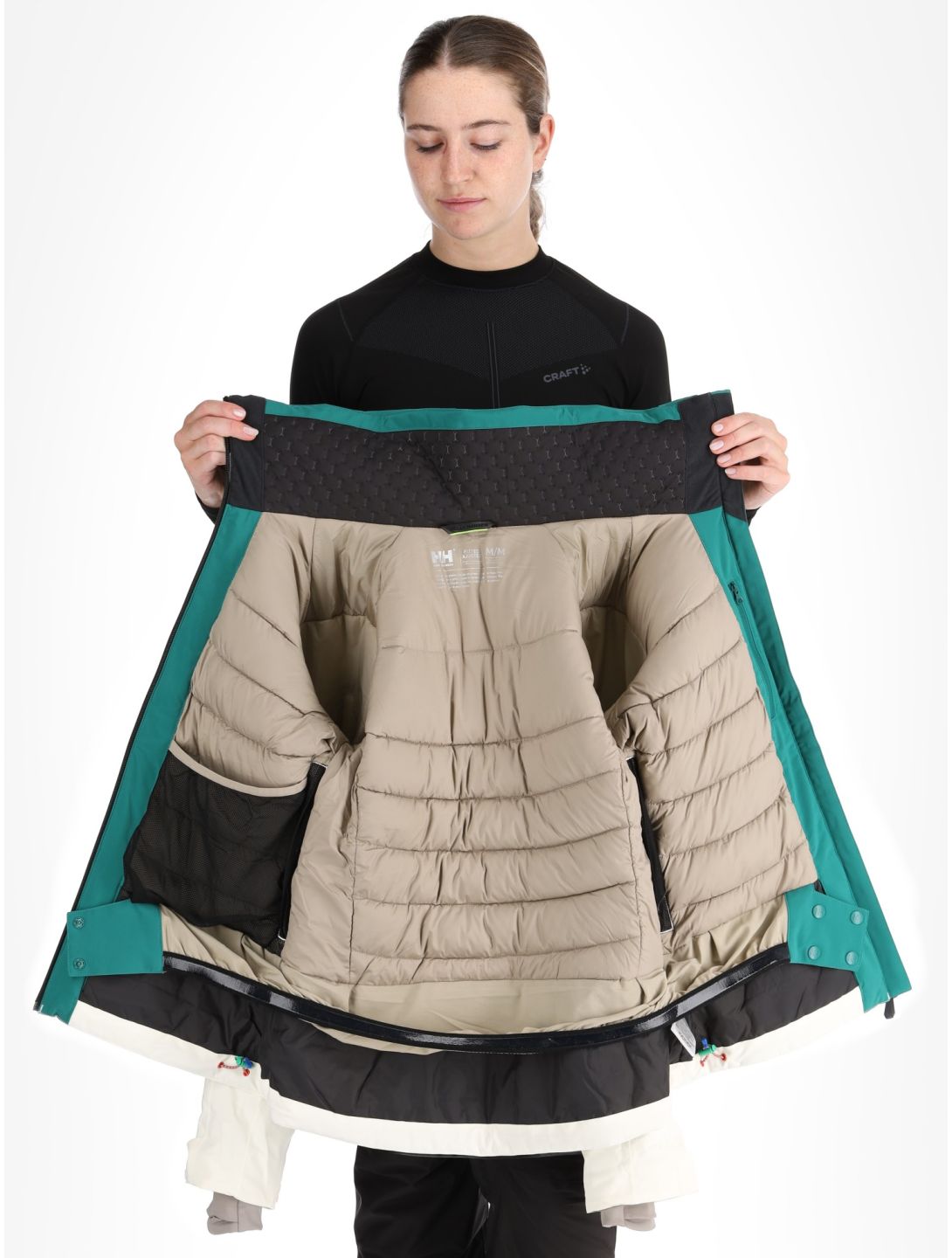 Helly Hansen, W Alphelia giacca sci donna Emerald Snow bianco, verde 