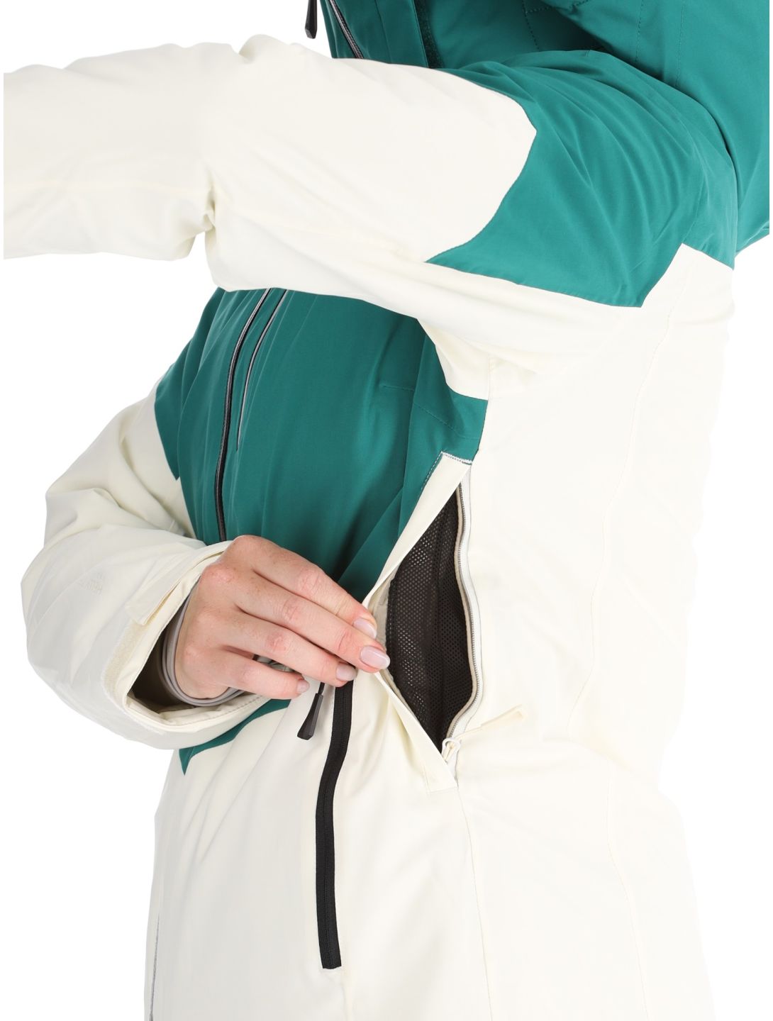 Helly Hansen, W Alphelia giacca sci donna Emerald Snow bianco, verde 