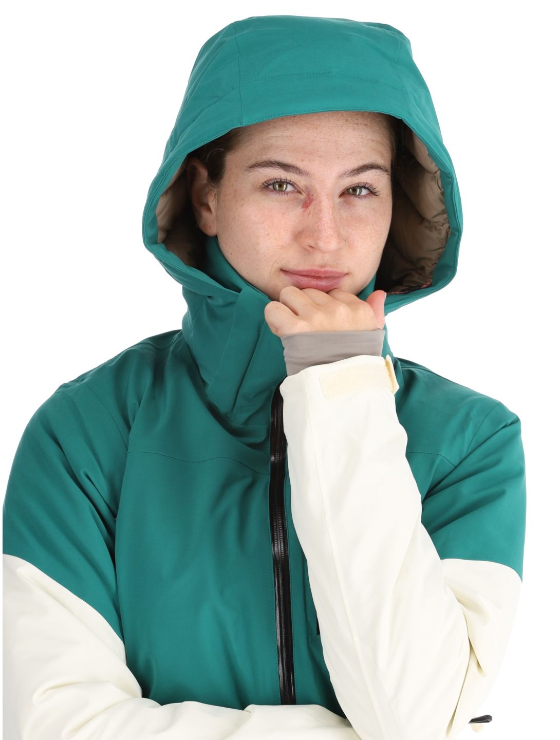 Helly Hansen, W Alphelia giacca sci donna Emerald Snow bianco, verde 