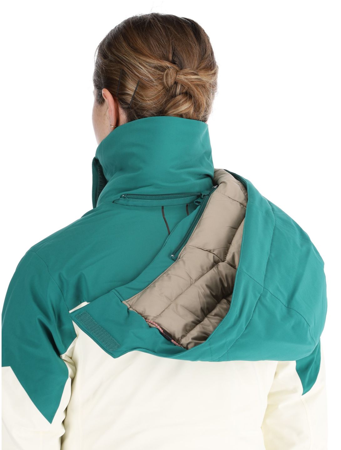 Helly Hansen, W Alphelia giacca sci donna Emerald Snow bianco, verde 