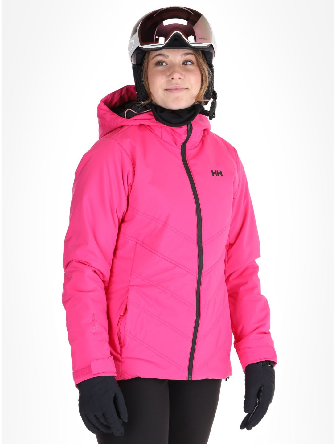 Helly Hansen, W Alpine Insulated giacca sci donna Dragon Fruit Black nero, rosa 