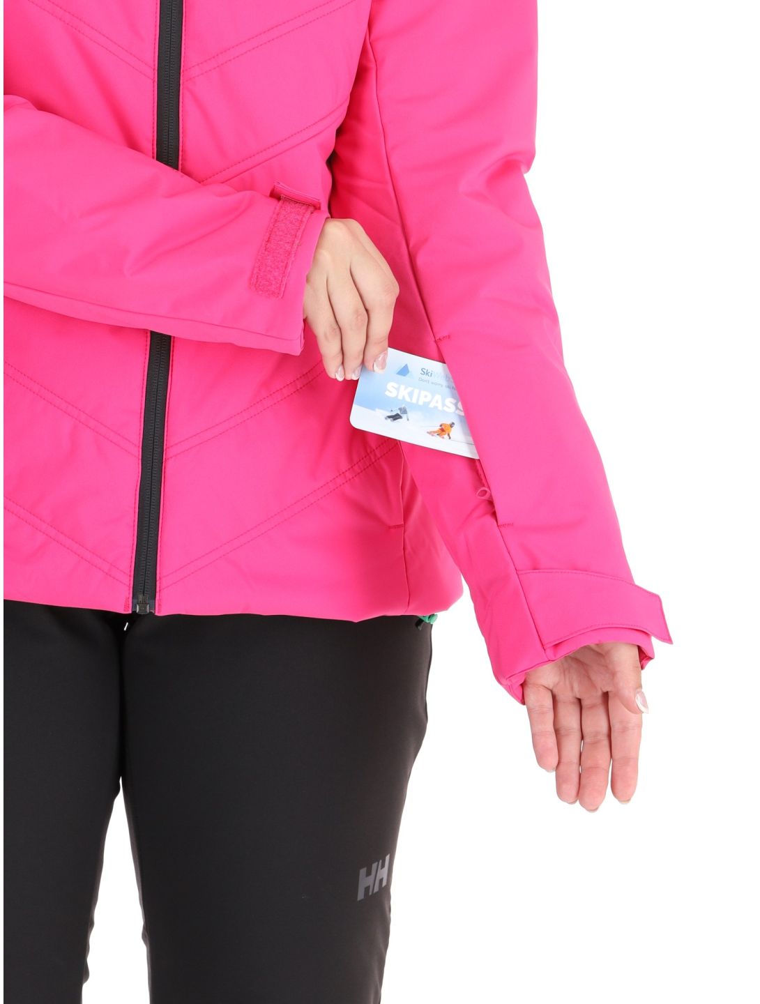 Helly Hansen, W Alpine Insulated giacca sci donna Dragon Fruit Black nero, rosa 