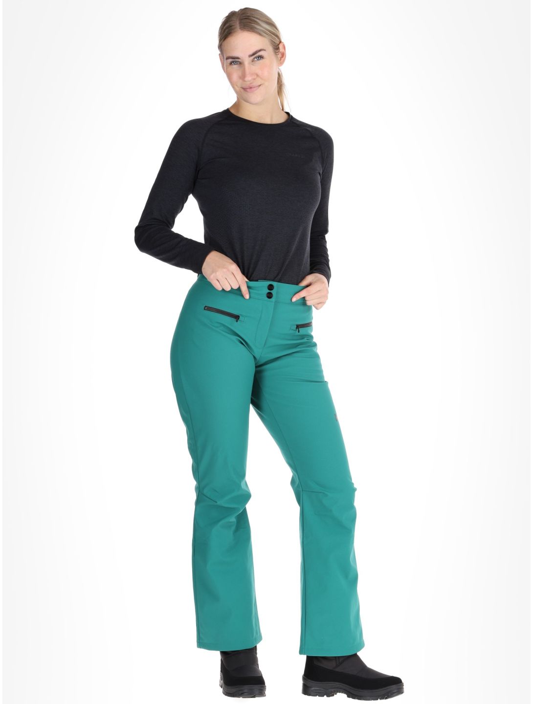 Helly Hansen, W Bellissimo 2 pantaloni da sci softshell donna Emerald verde 