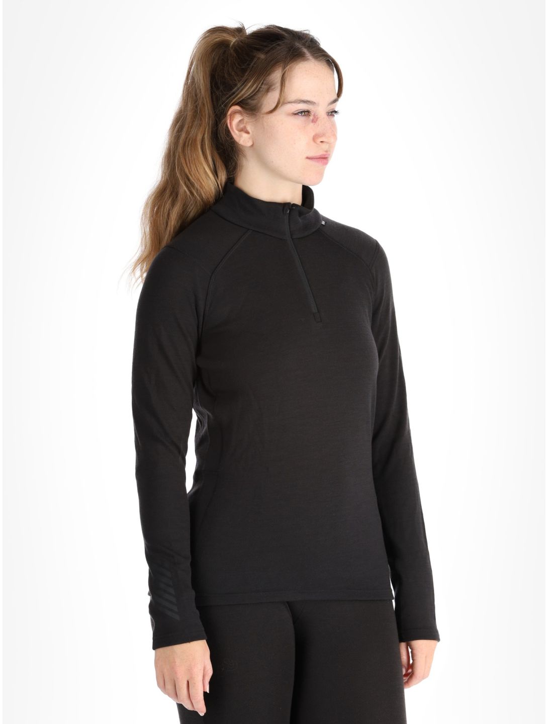 Helly Hansen, W Lifa Merino Midweight 1/2 Zip maglione donna Black nero 