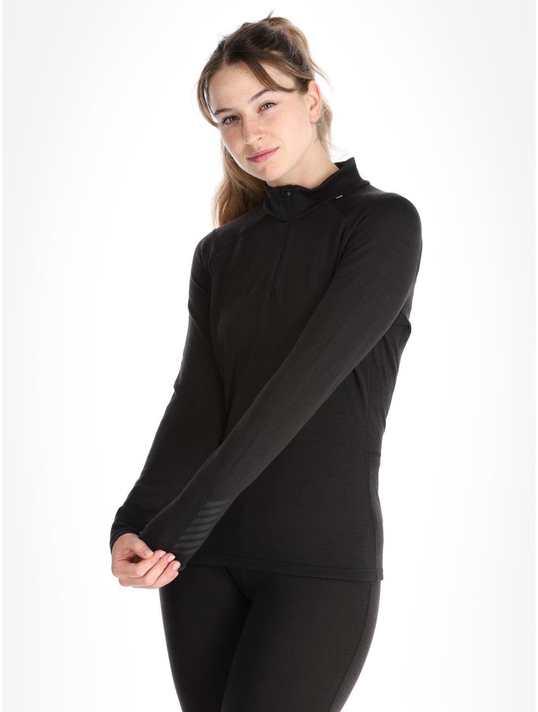 Helly Hansen, W Lifa Merino Midweight 1/2 Zip maglione donna Black nero 