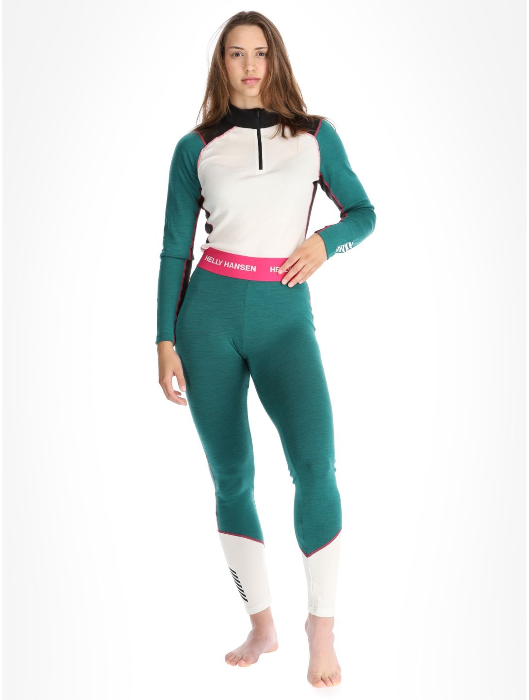 Helly Hansen, W Lifa Merino Midweight pantaloni termici donna Emerald verde 