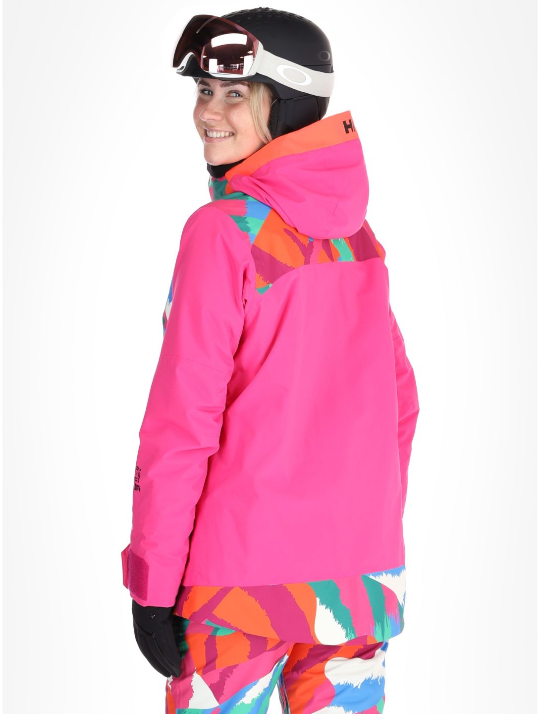 Helly Hansen, W Powchaser 2.0 giacca sci donna JPB AOP multicolorato, rosa 