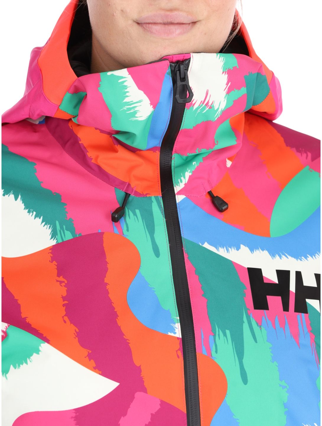 Helly Hansen, W Powchaser 2.0 giacca sci donna JPB AOP multicolorato, rosa 