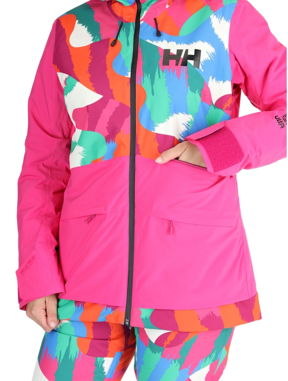 Helly Hansen, W Powchaser 2.0 giacca sci donna JPB AOP multicolorato, rosa 