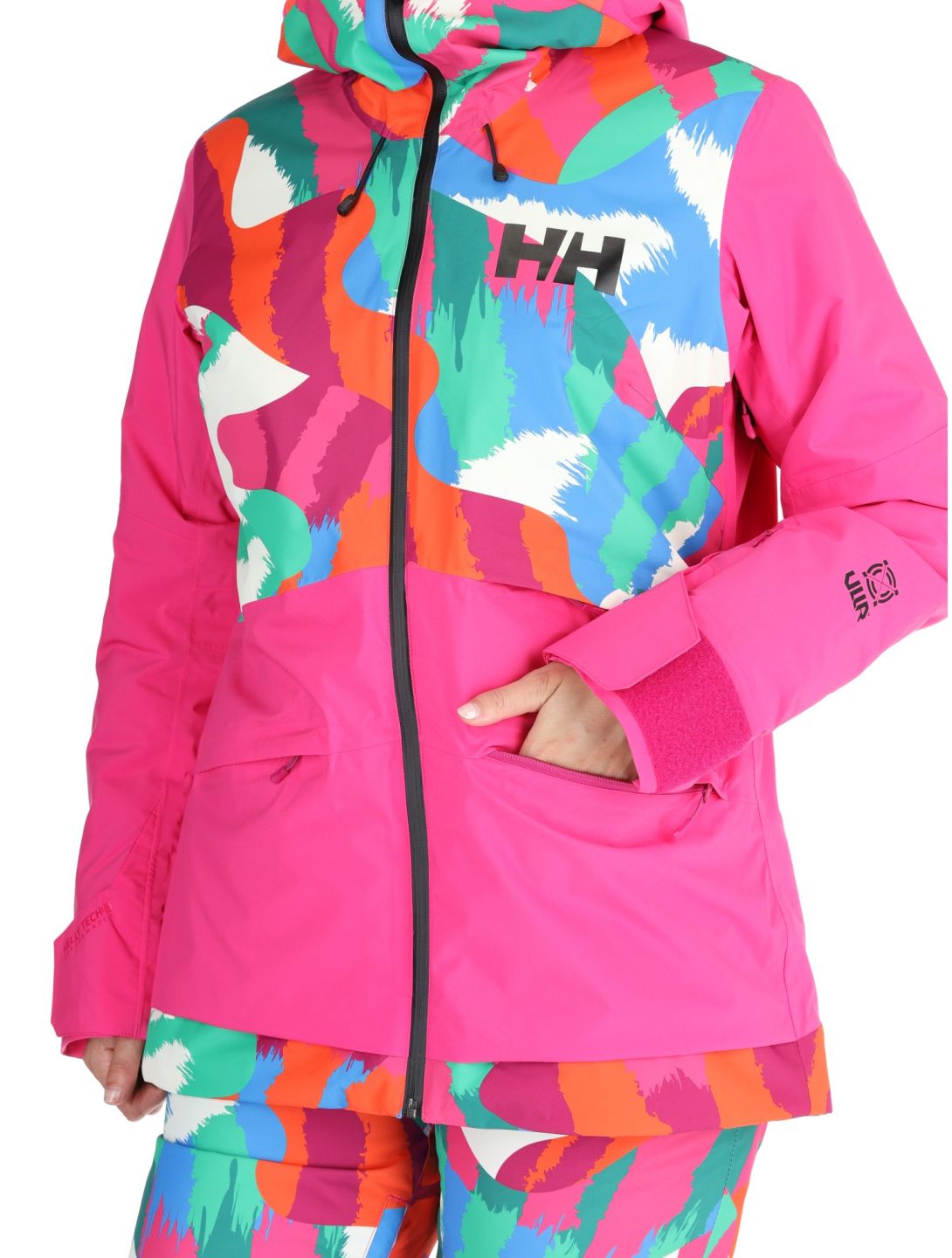 Helly Hansen, W Powchaser 2.0 giacca sci donna JPB AOP multicolorato, rosa 