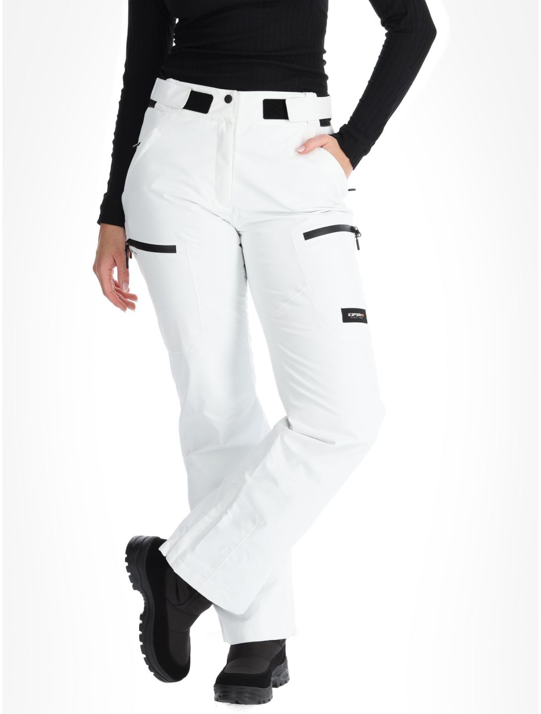 Icepeak, Calau pantaloni da sci senza imbottitura donna Natural White bianco 