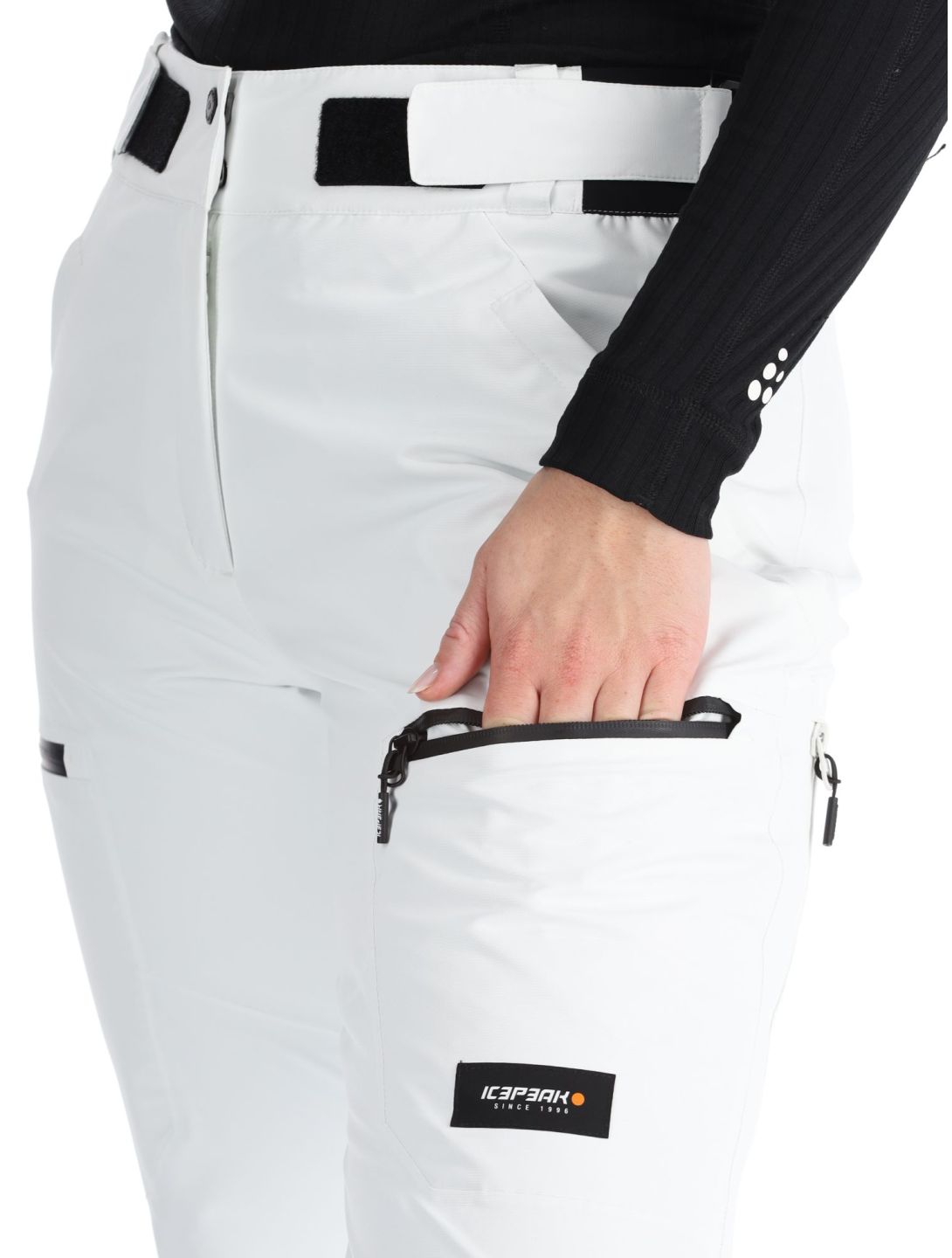 Icepeak, Calau pantaloni da sci senza imbottitura donna Natural White bianco 