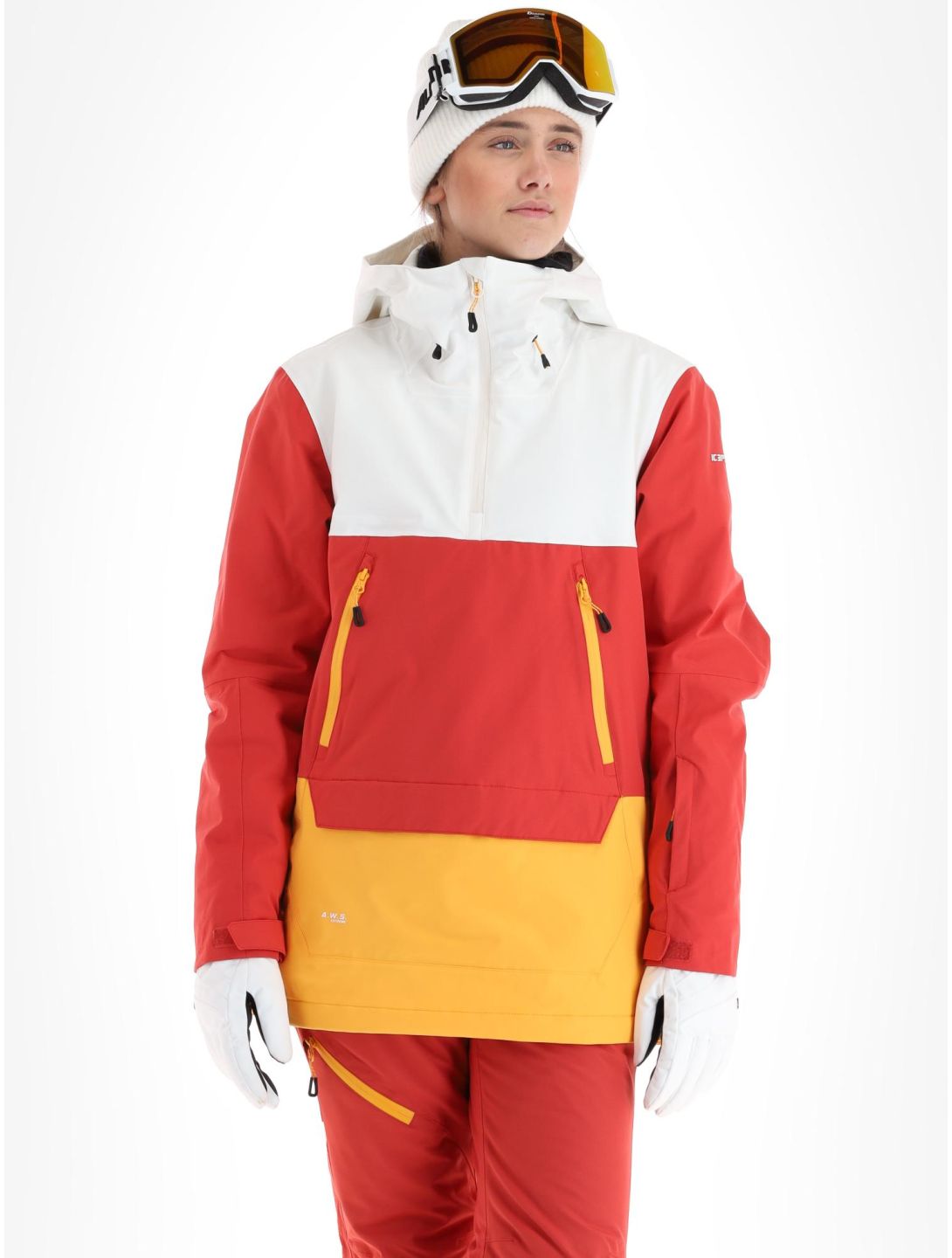 Icepeak, Calio anorak donna Cranberry arancio, bianco, rosso 