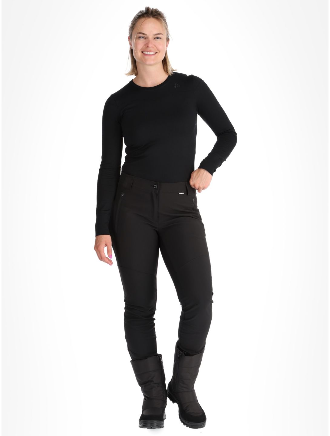 Icepeak, Doral pantaloni da sci softshell donna Basic Black nero 