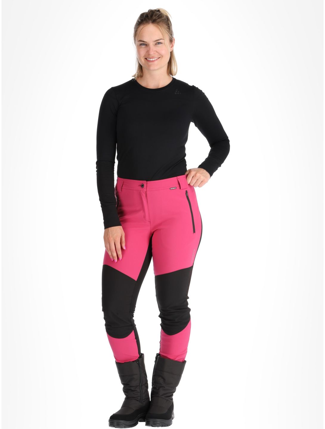 Icepeak, Doral pantaloni da sci softshell donna Raspberry rosso 