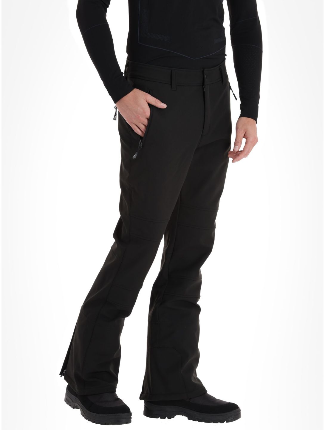 Icepeak, Erding pantaloni da sci softshell uomo Black Zilver 