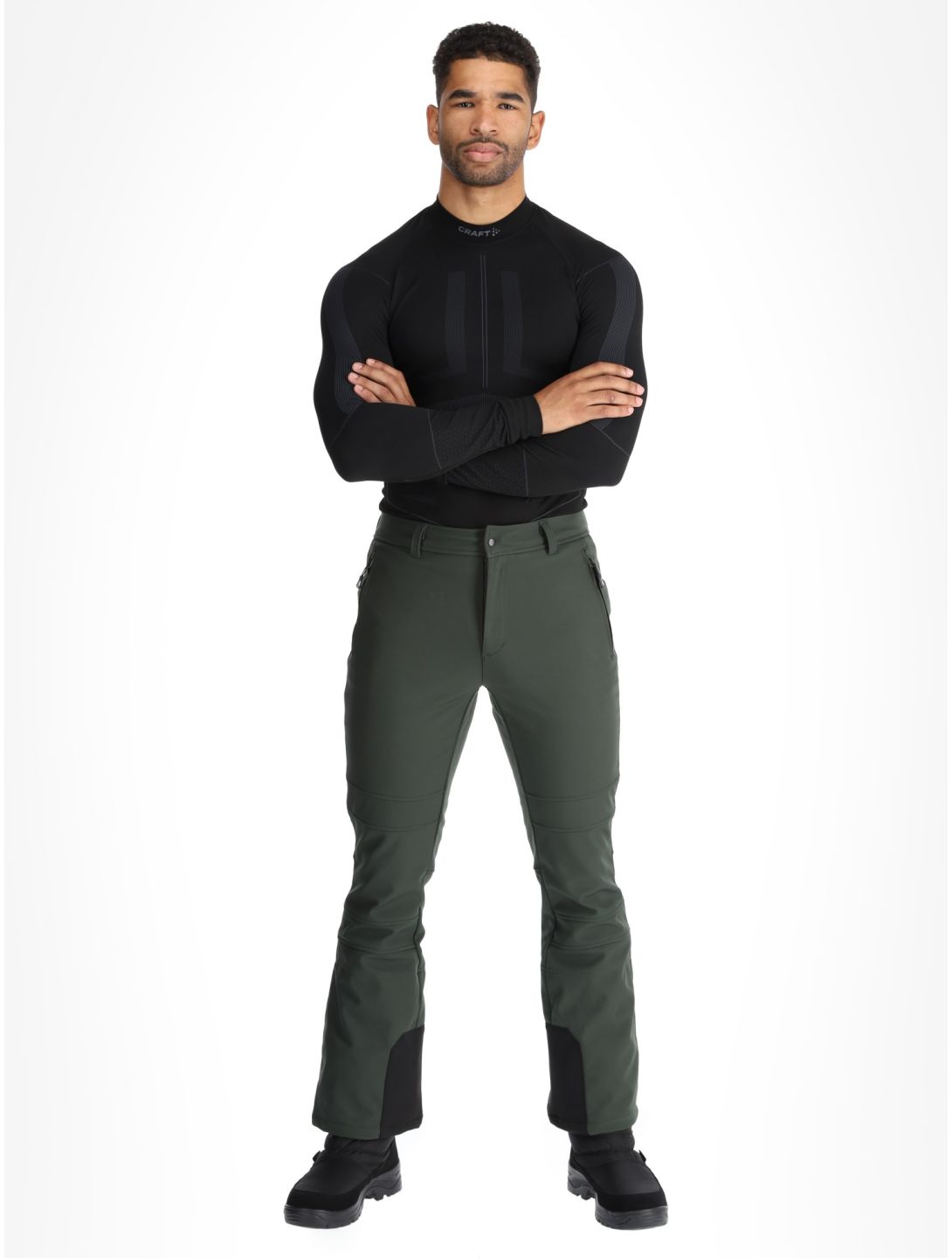 Icepeak, Erding pantaloni da sci softshell uomo Dark Olive verde 