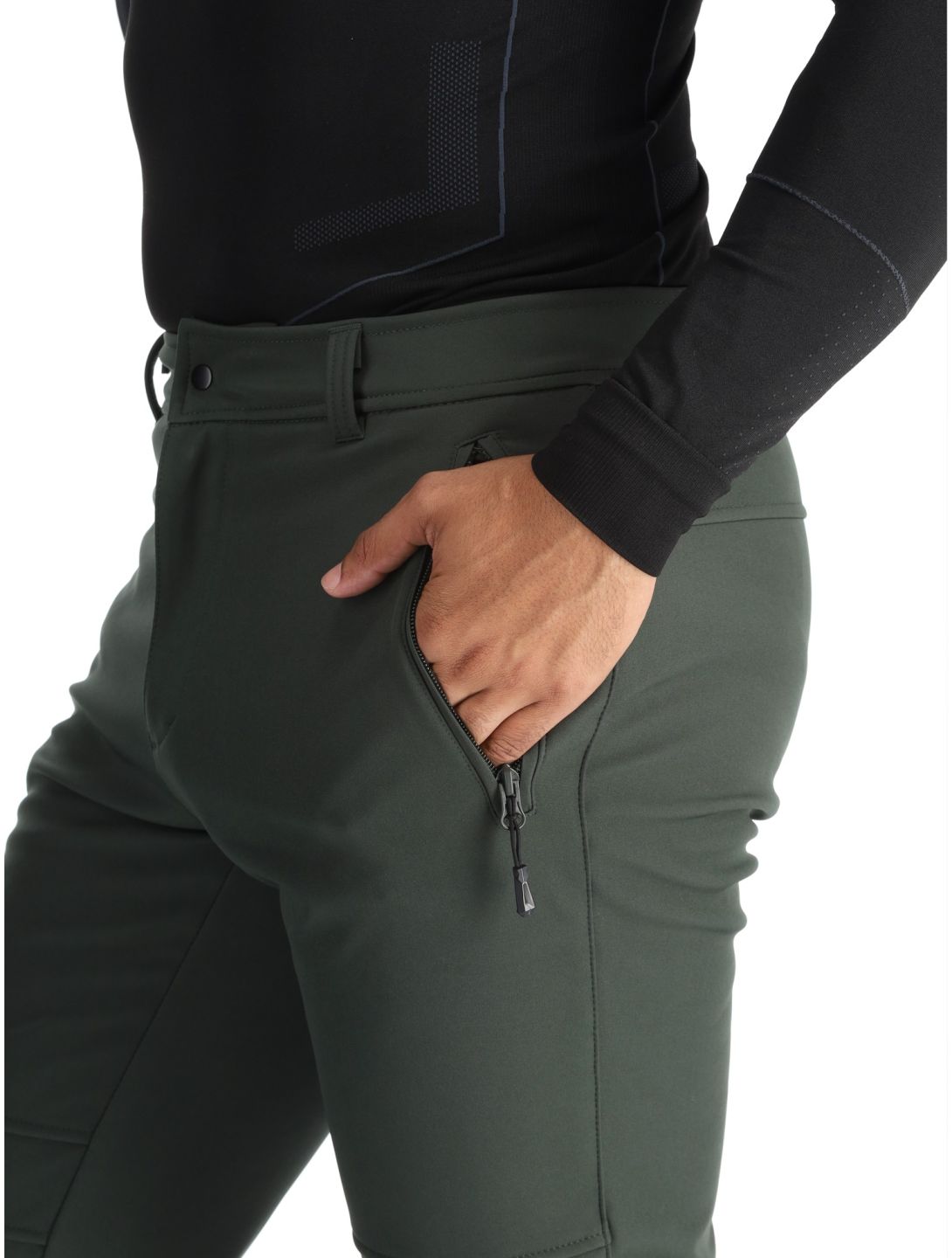 Icepeak, Erding pantaloni da sci softshell uomo Dark Olive verde 