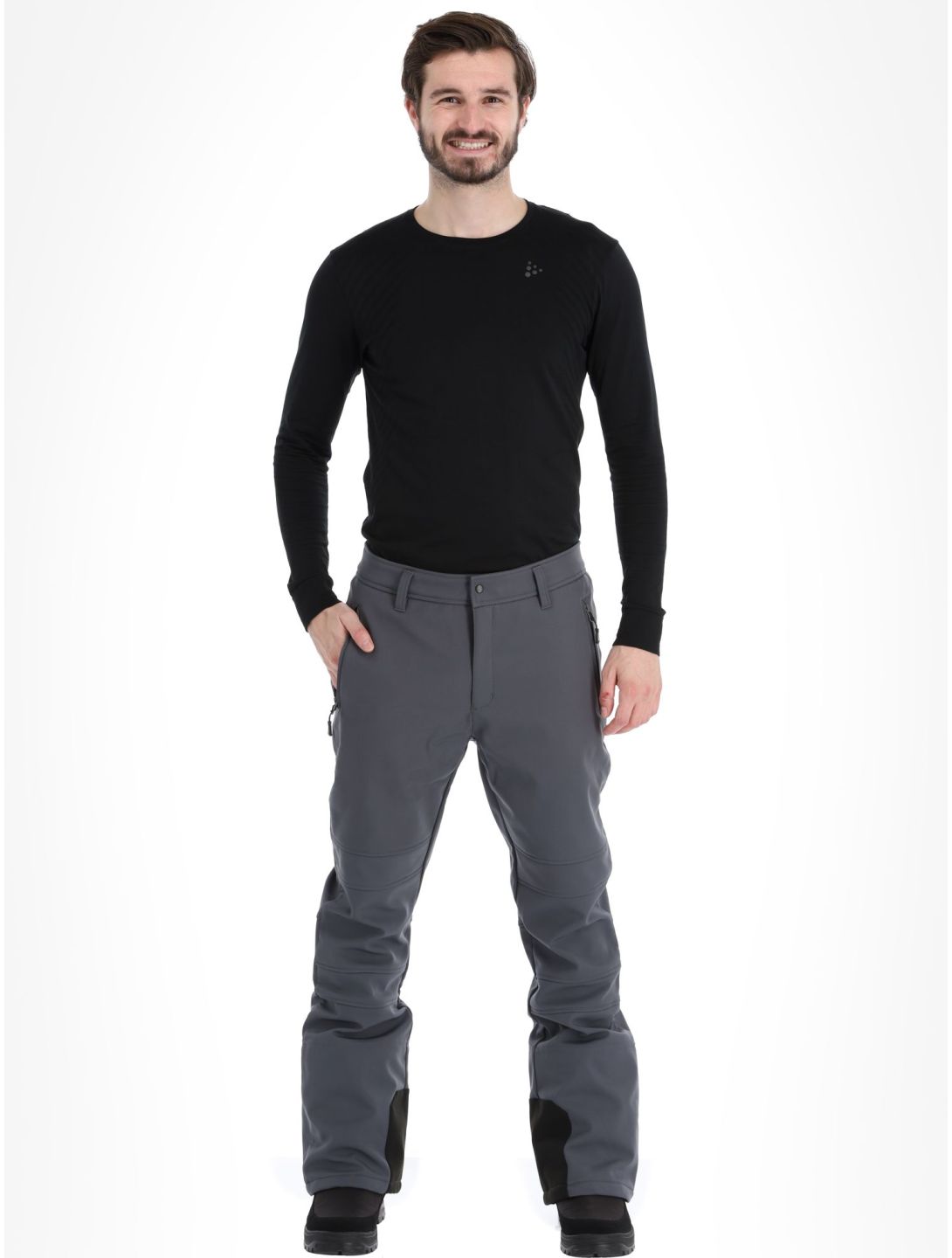 Icepeak, Erding pantaloni da sci softshell uomo Granite grigio 