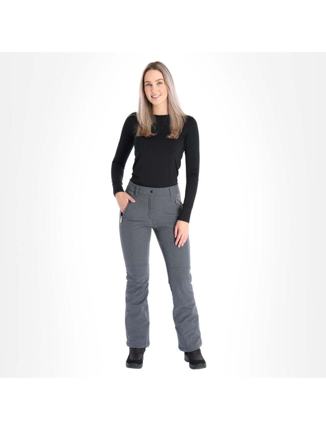 Icepeak, Eufaula pantaloni da sci softshell slim fit donna lead grigio