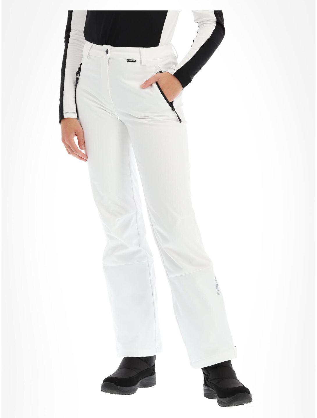 Icepeak, Frechen pantaloni da sci softshell conformato corto donna optical bianco