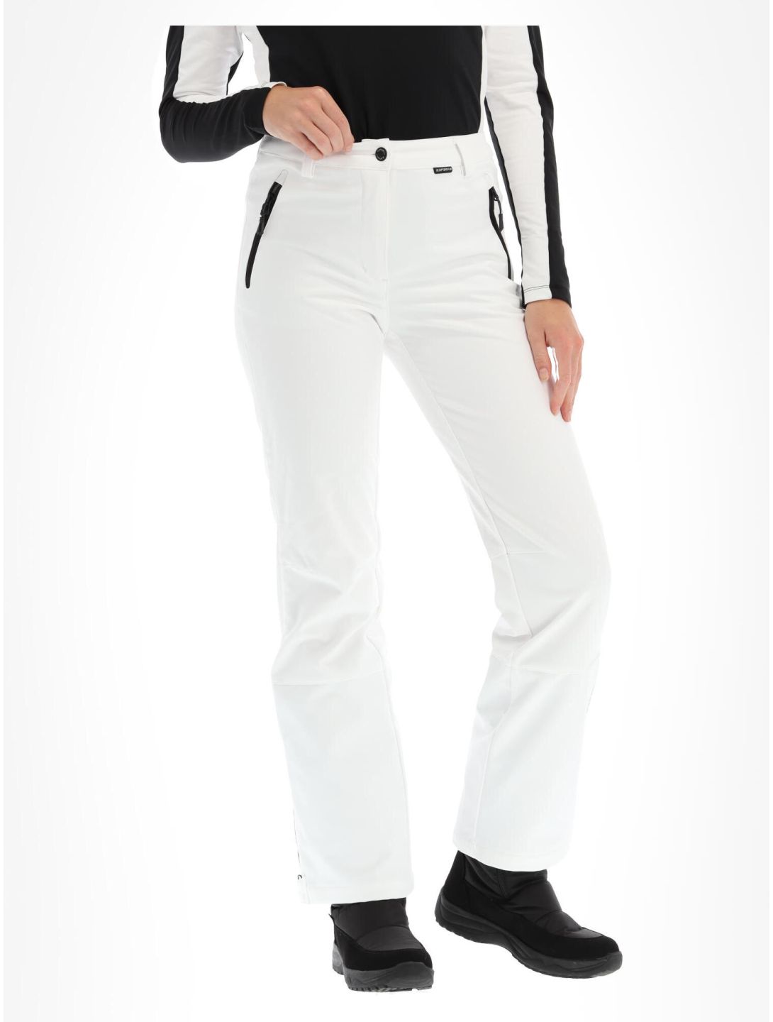 Icepeak, Frechen pantaloni da sci softshell conformato corto donna optical bianco