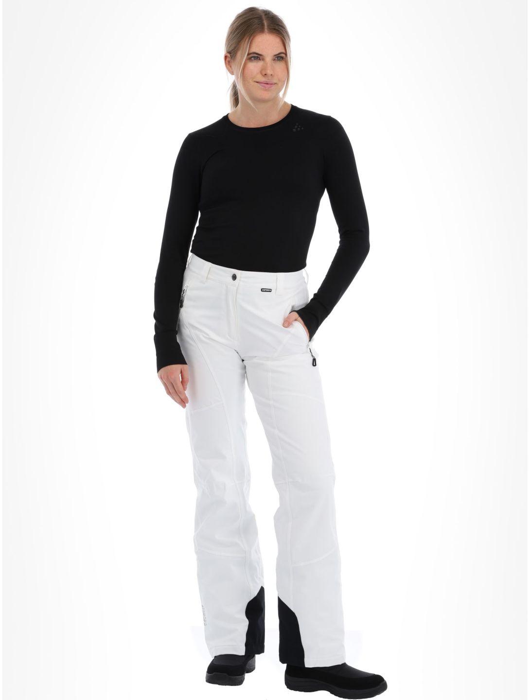 Icepeak, Freyung pantaloni da sci conformato lungo donna Optic White bianco 