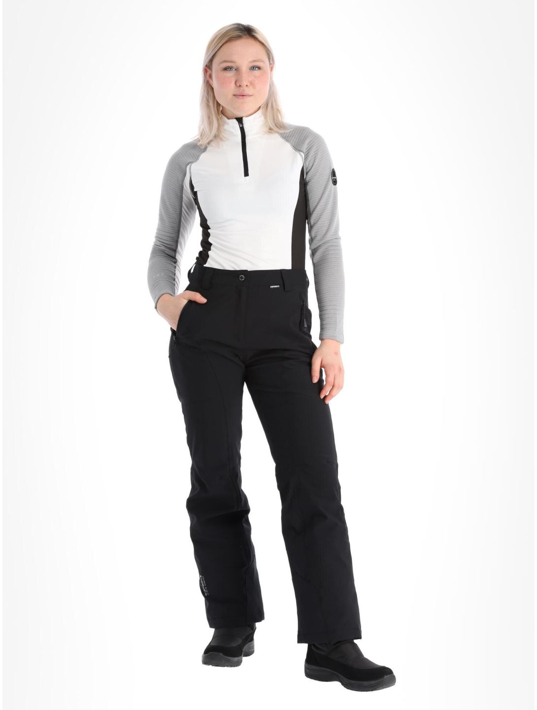 Icepeak, Freyung pantaloni da sci conformato corto donna Black nero 