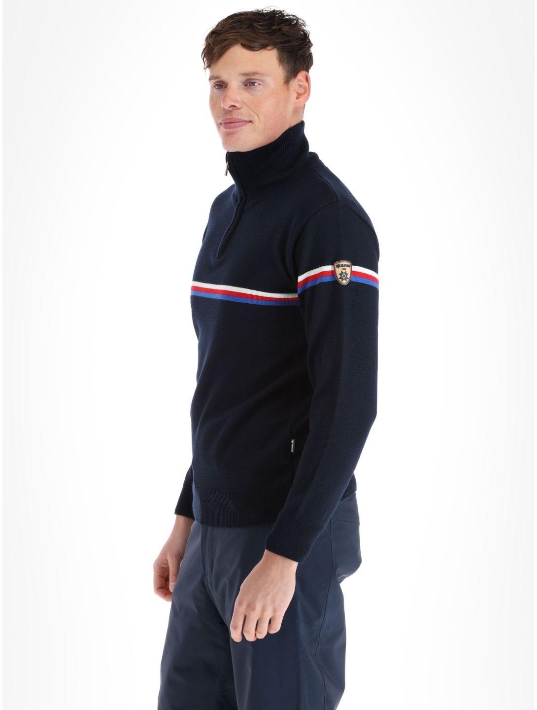 Kama, Merino sweater 4056 felpa uomo Navy blu 