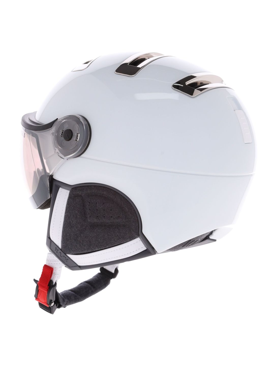 Kask, Piuma-R Chrome Visor caschetto con visiera unisex White/Silver bianco, Zilver 