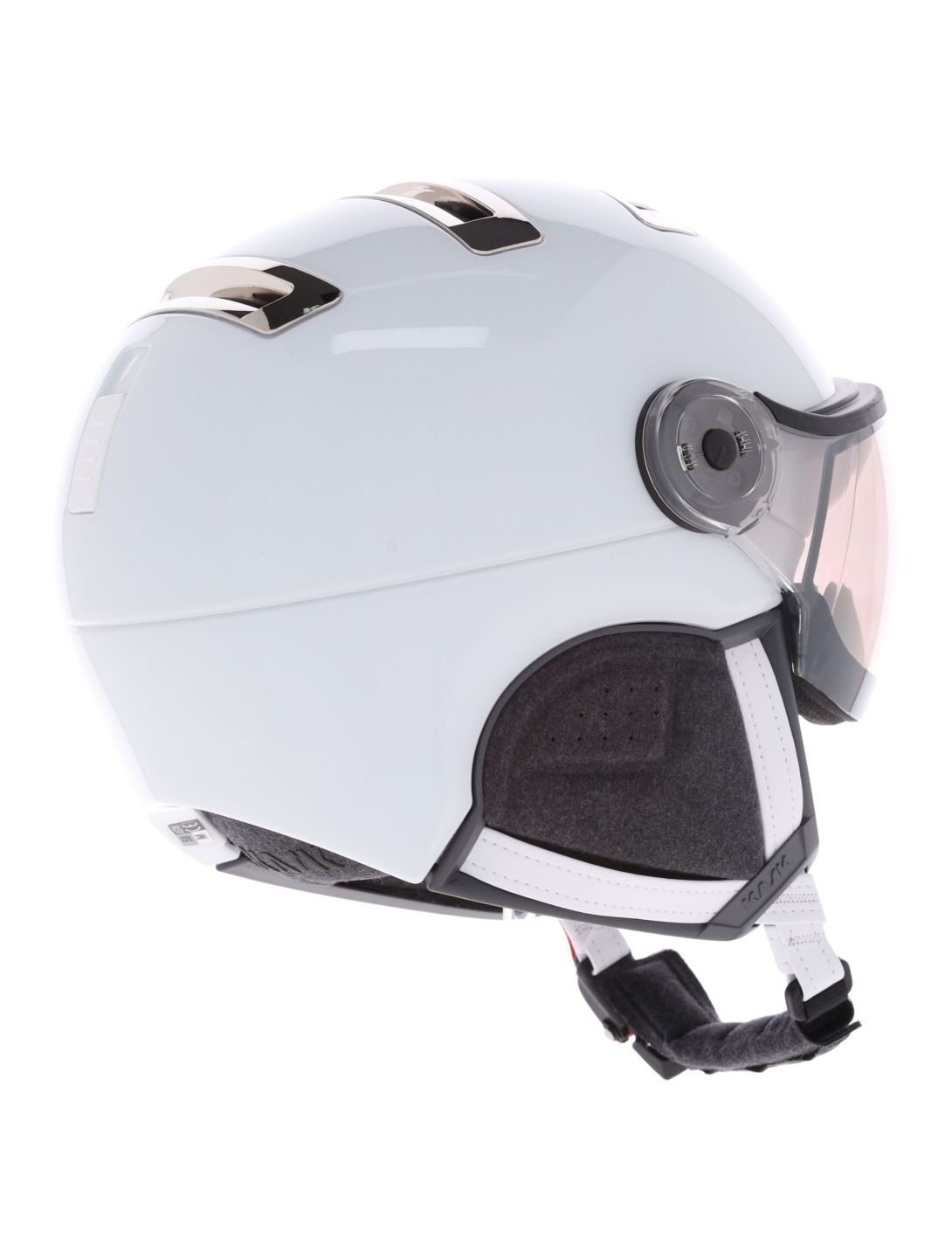 Kask, Piuma-R Chrome Visor caschetto con visiera unisex White/Silver bianco, Zilver 