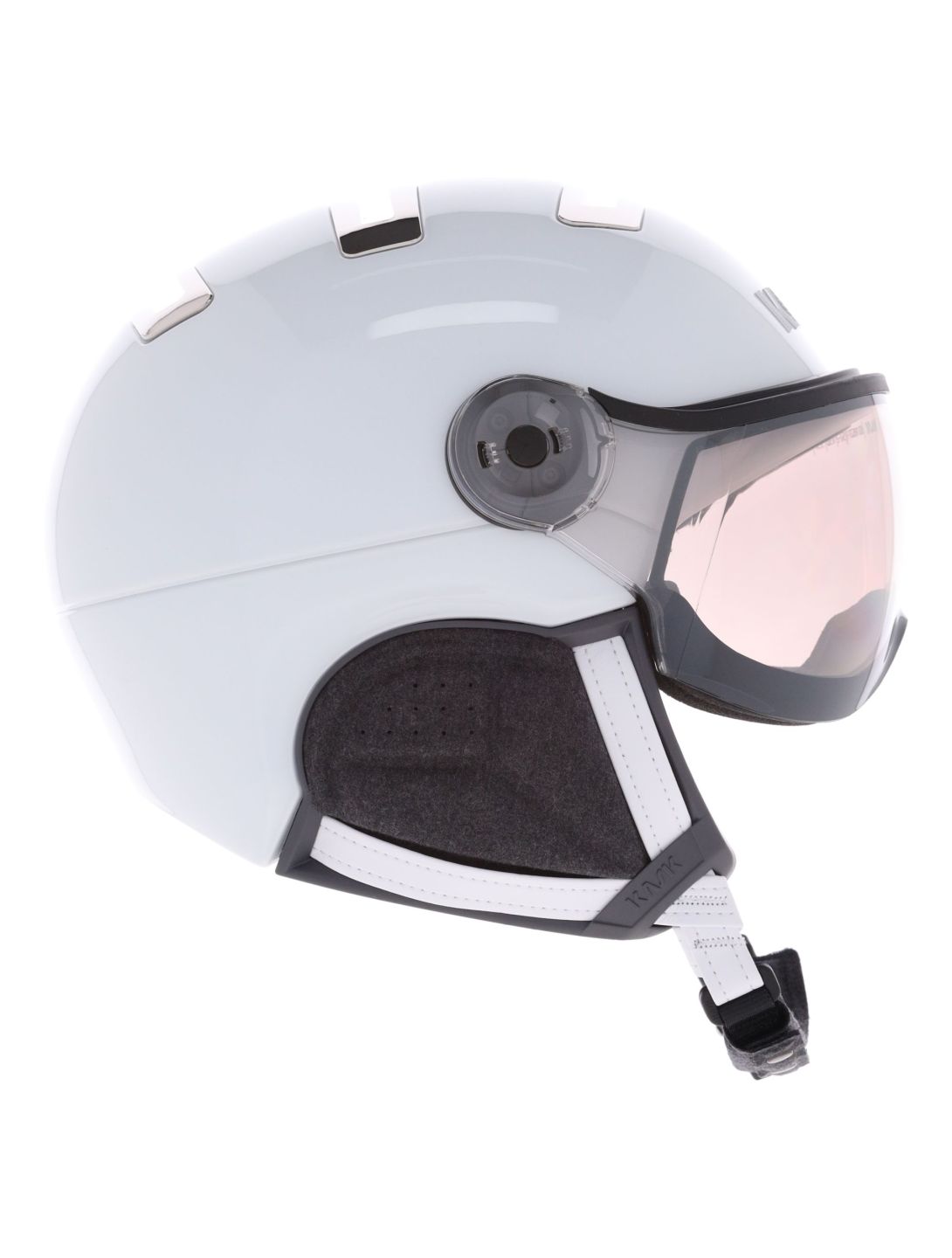 Kask, Piuma-R Chrome Visor caschetto con visiera unisex White/Silver bianco, Zilver 