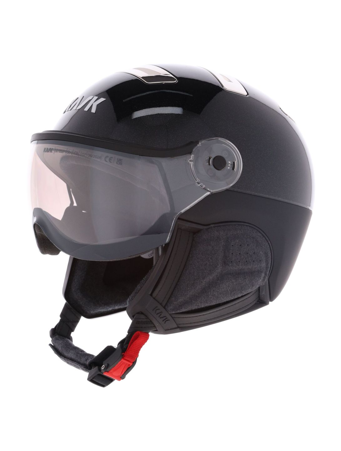 Kask, Piuma-R Chrome Visor caschetto con visiera unisex Black/Silver nero, Zilver 