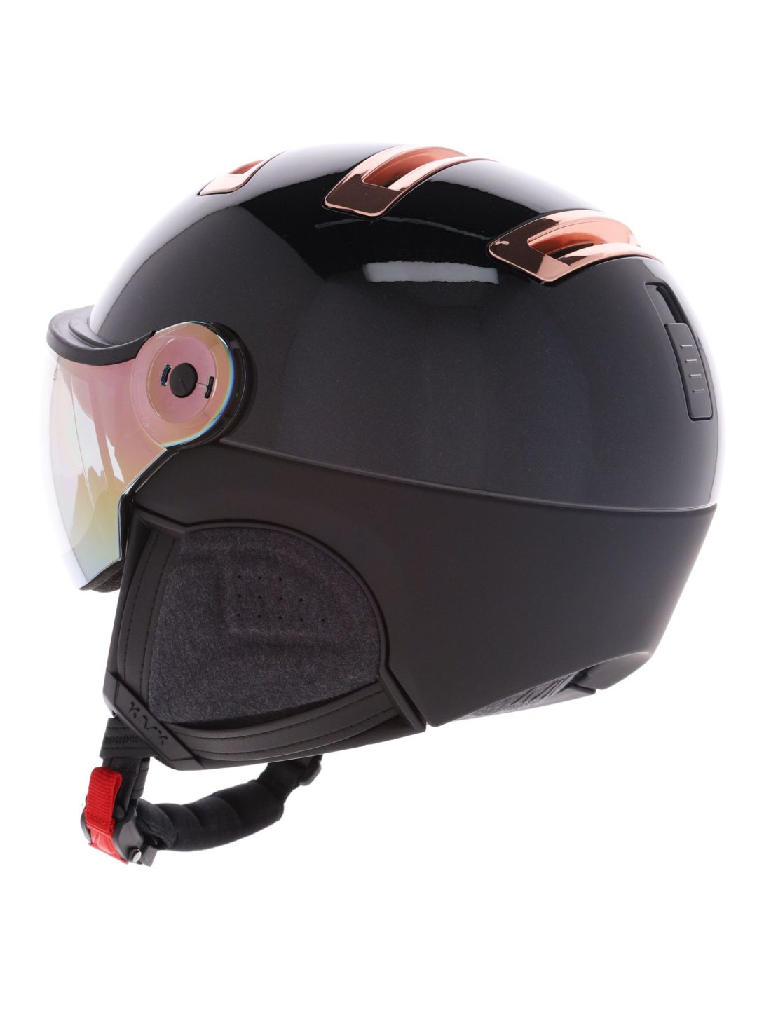 Kask, Piuma-R Chrome Visor caschetto con visiera unisex Black/Pink Gold bianco, rosa 