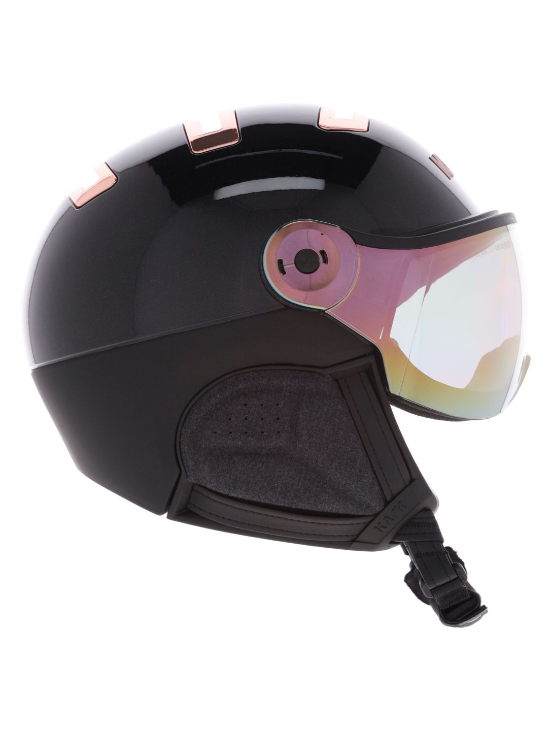 Kask, Piuma-R Chrome Visor caschetto con visiera unisex Black/Pink Gold bianco, rosa 