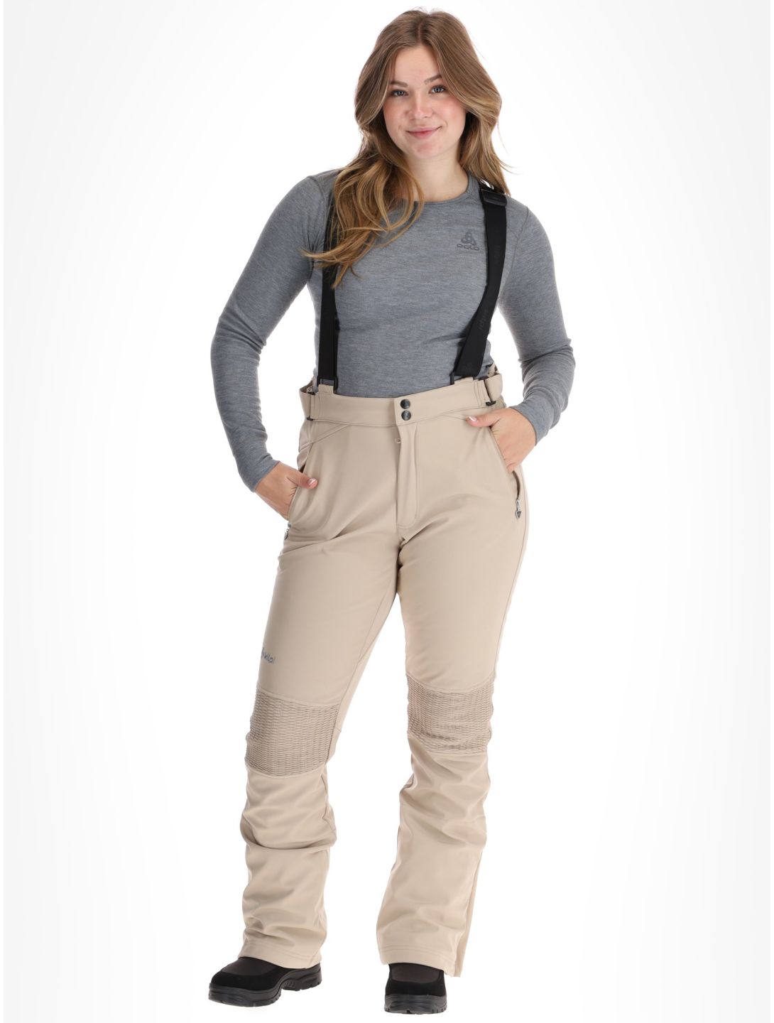 Kilpi, DIONE pantaloni da sci softshell donna Beige beige 