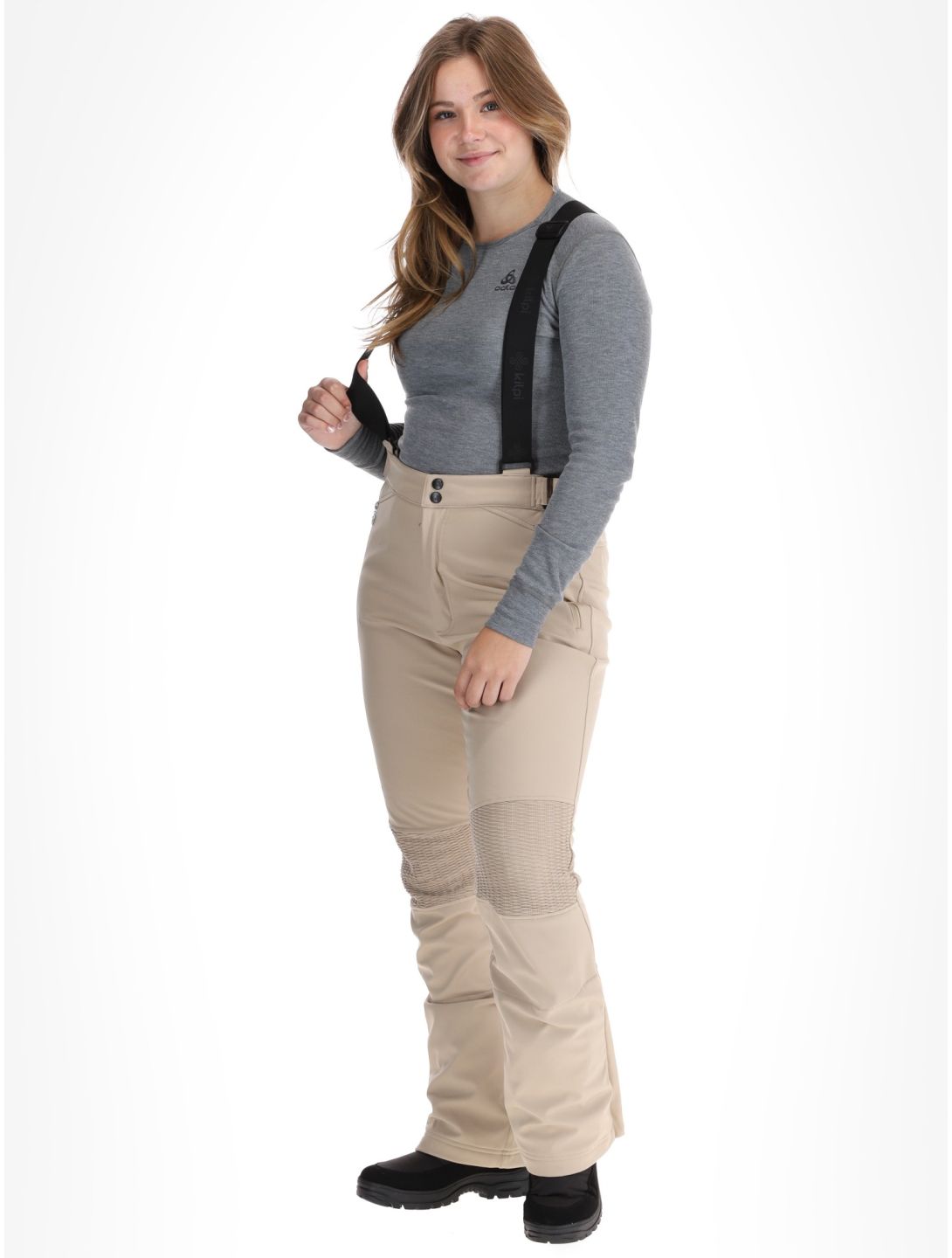 Kilpi, DIONE pantaloni da sci softshell donna Beige beige 