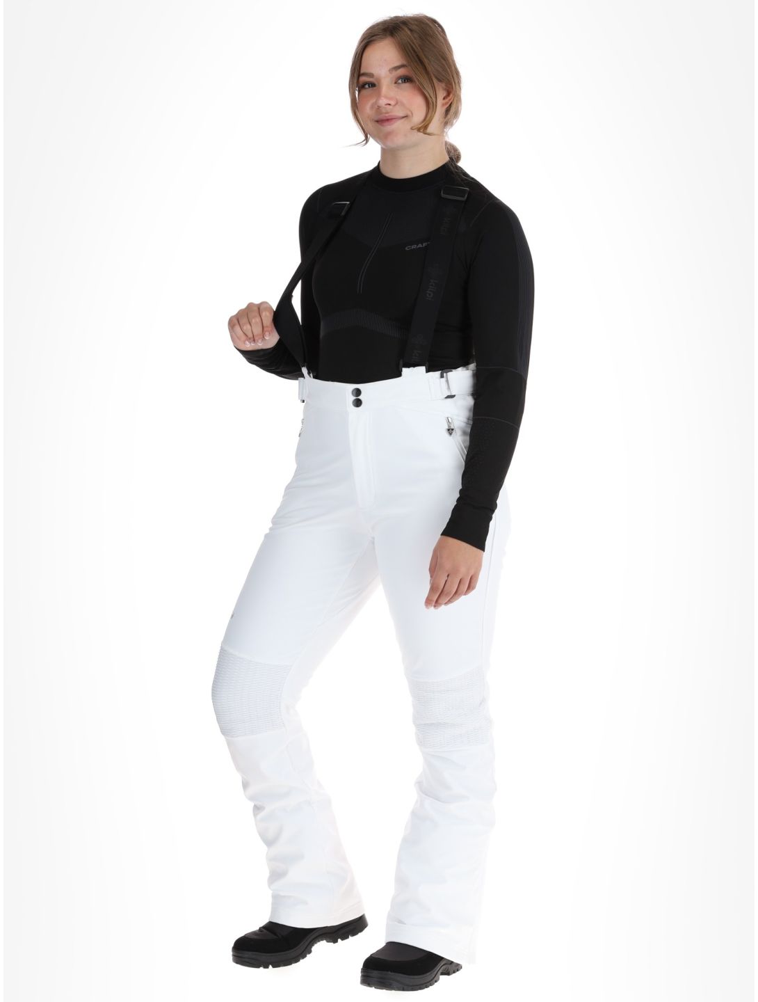 Kilpi, DIONE pantaloni da sci softshell donna White bianco 