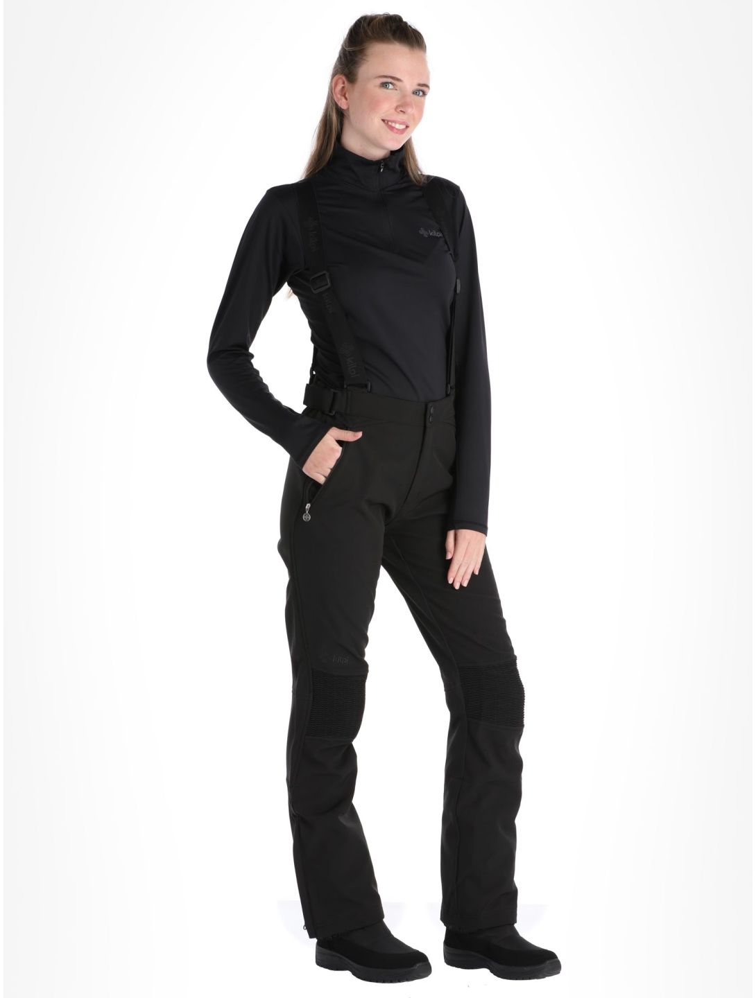 Kilpi, Dione-W pantaloni da sci softshell donna Black nero 