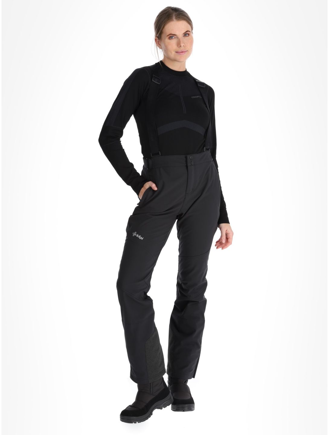 Kilpi, RHEA pantaloni da sci softshell donna Black nero 