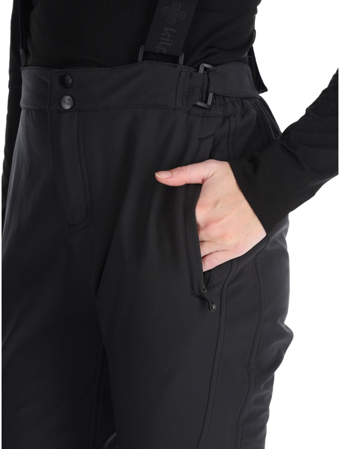 Kilpi, RHEA pantaloni da sci softshell donna Black nero 