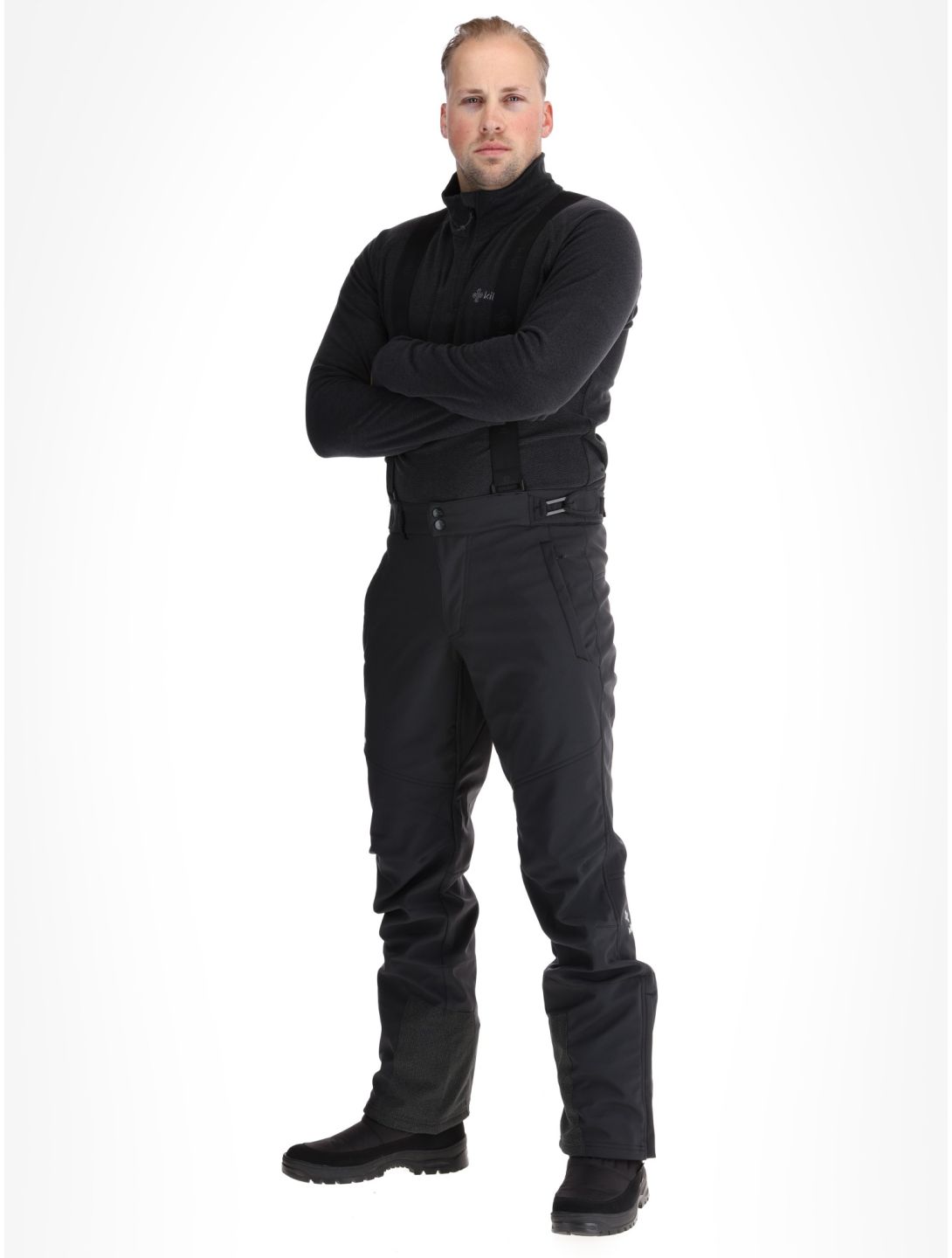 Kilpi, RHEA pantaloni da sci softshell uomo Black nero 