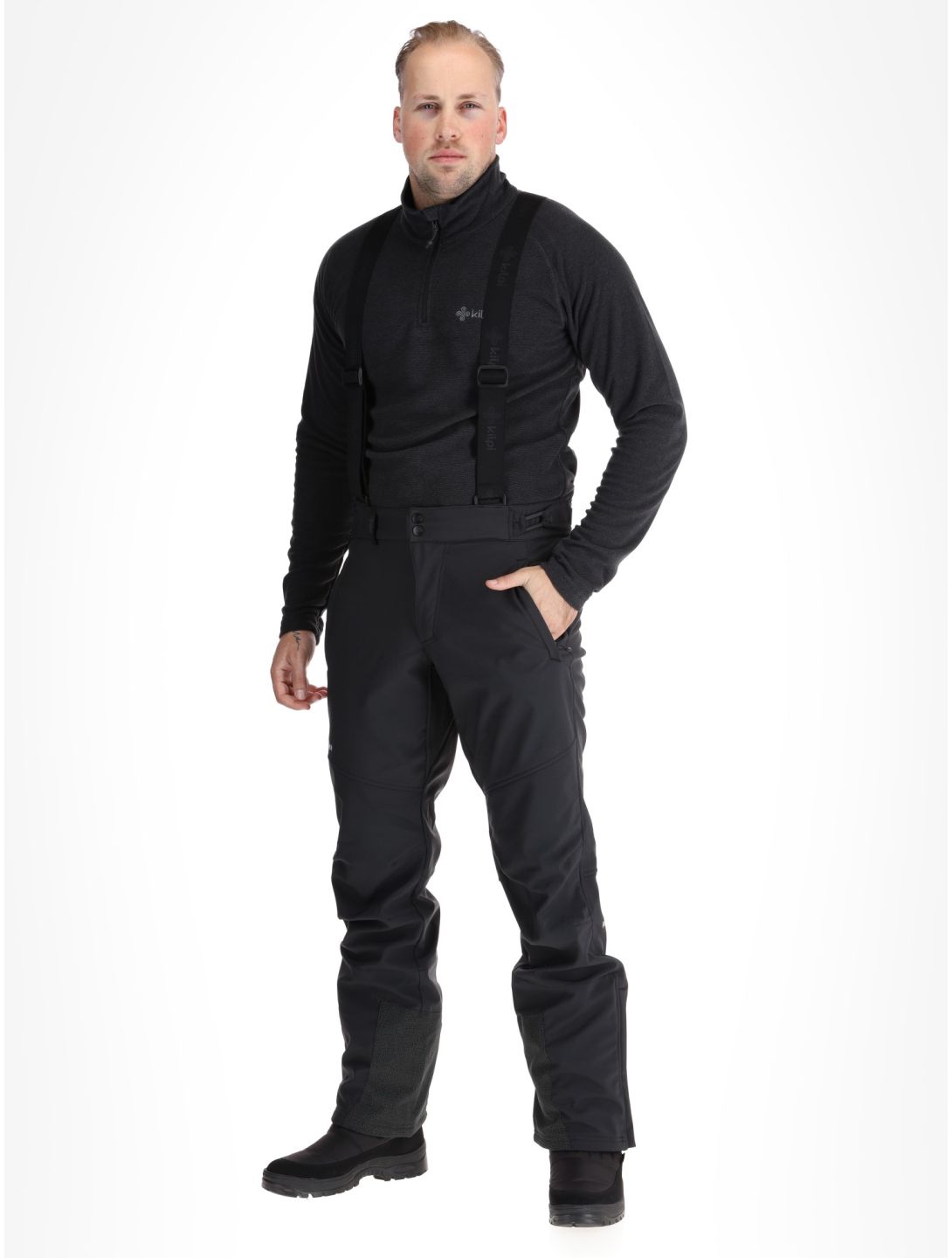 Kilpi, RHEA pantaloni da sci softshell uomo Black nero 