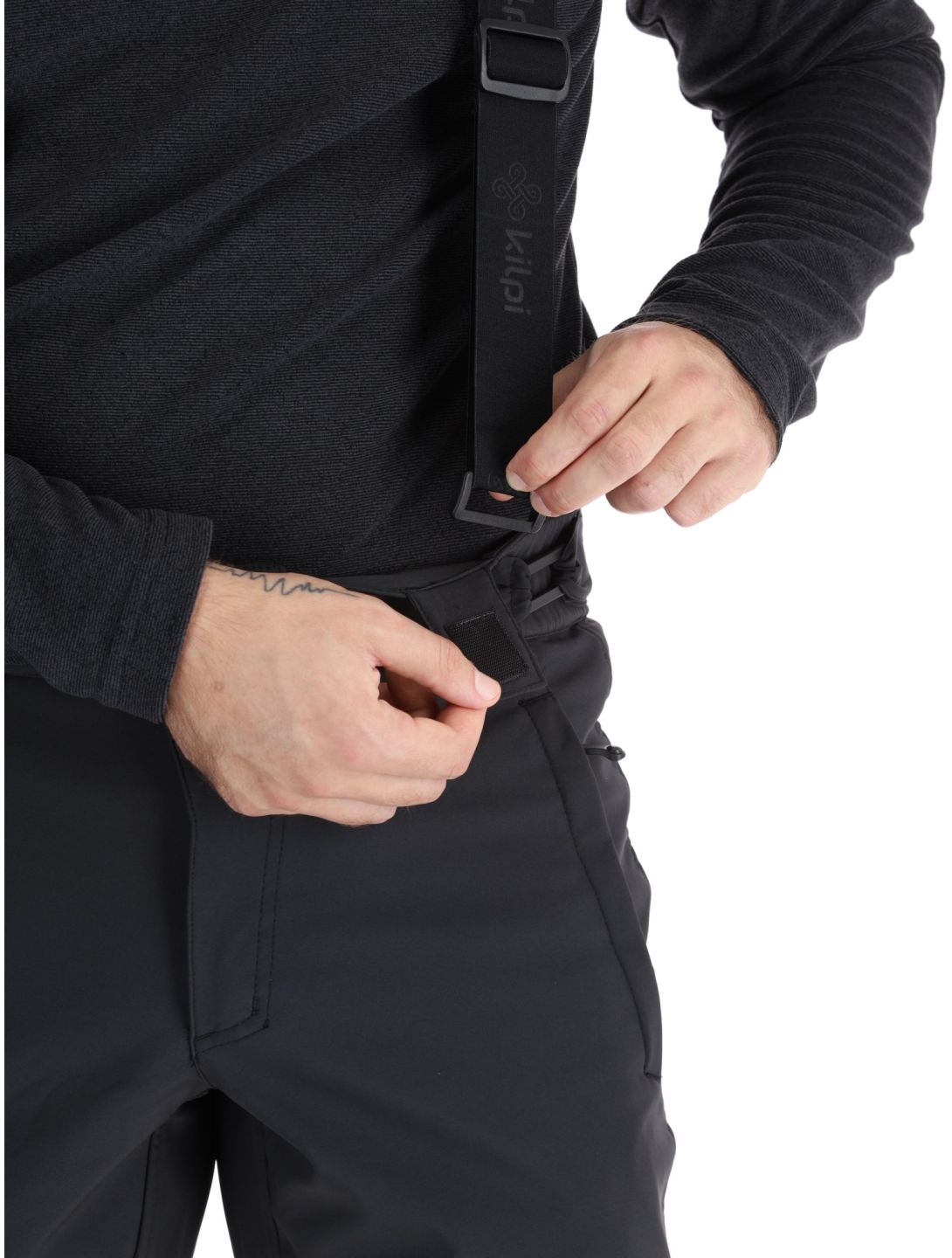 Kilpi, RHEA pantaloni da sci softshell uomo Black nero 