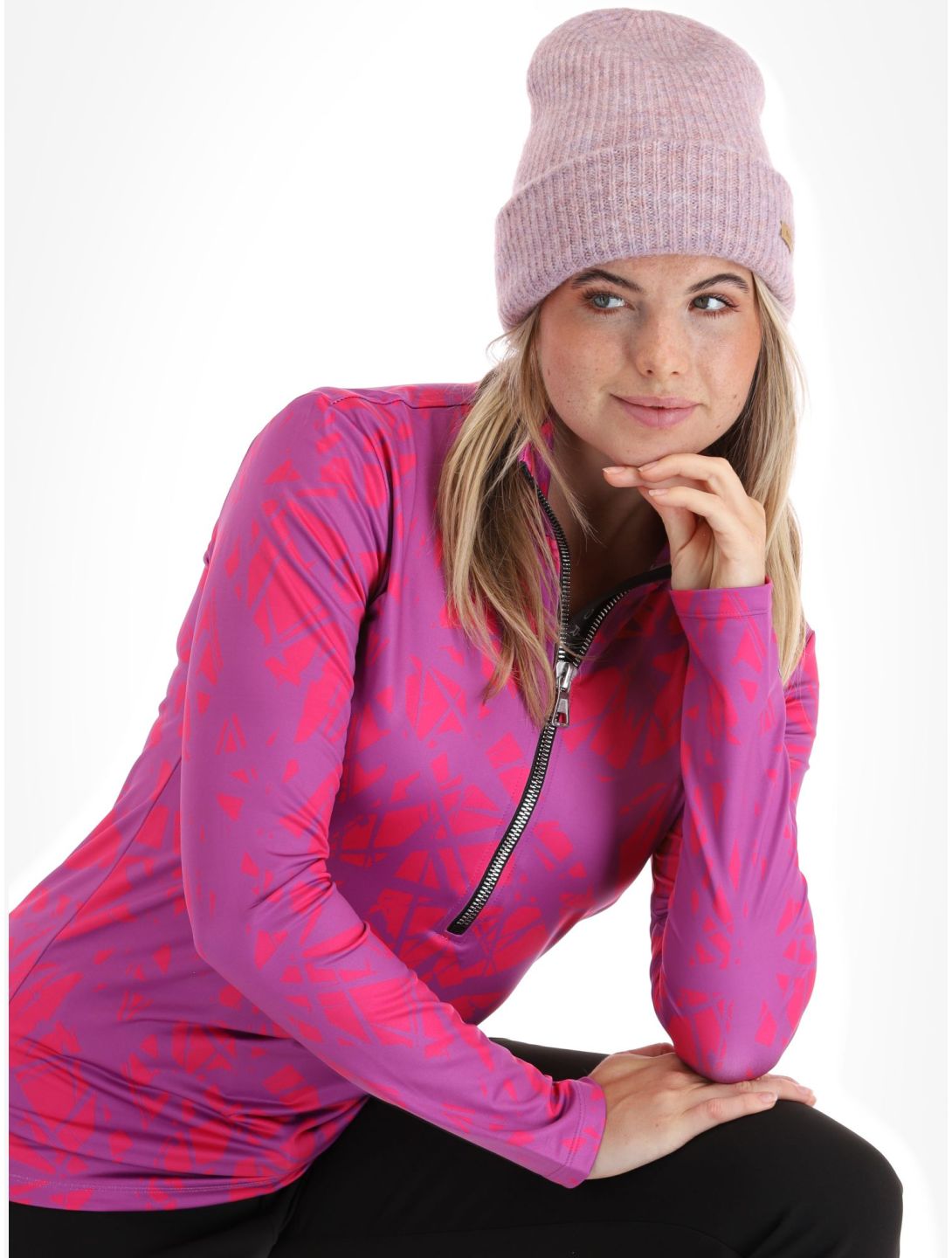 Kou Sportswear, Graphic maglione donna Pink-Purple rosa, viola 