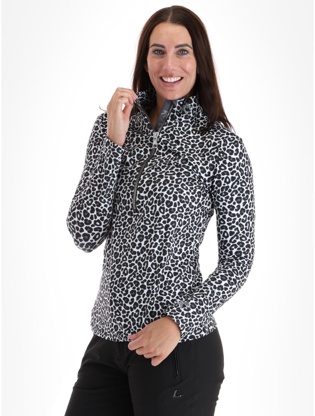 Kou Sportswear, Panter maglione donna Black / White bianco, nero 